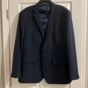 Men’s Lands End Classic 100% Wool Navy Blue Blazer, 44R